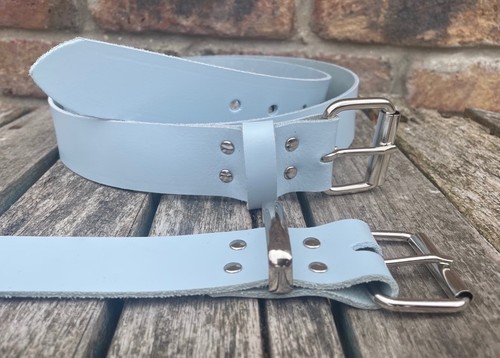 Babyblau echtleder gürtel - echtleder,